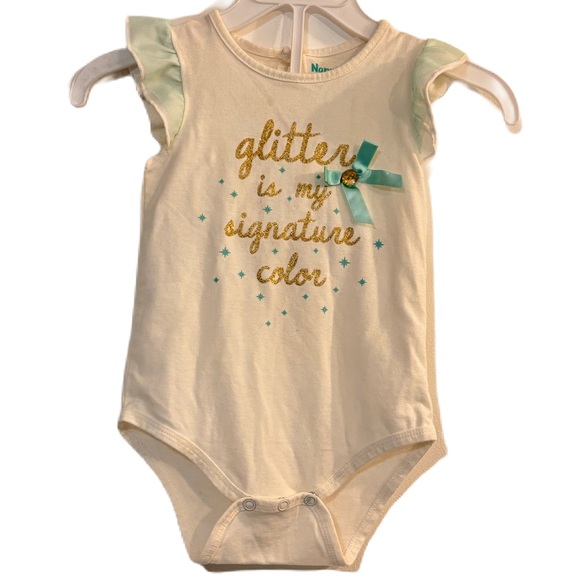 Teal and gold tulle outfit. Onesies and a sparkle tulle skirt size 18 months - Picture 5 of 9